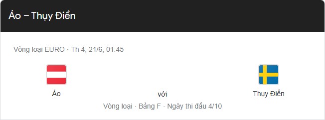 áo vs thụy điển 