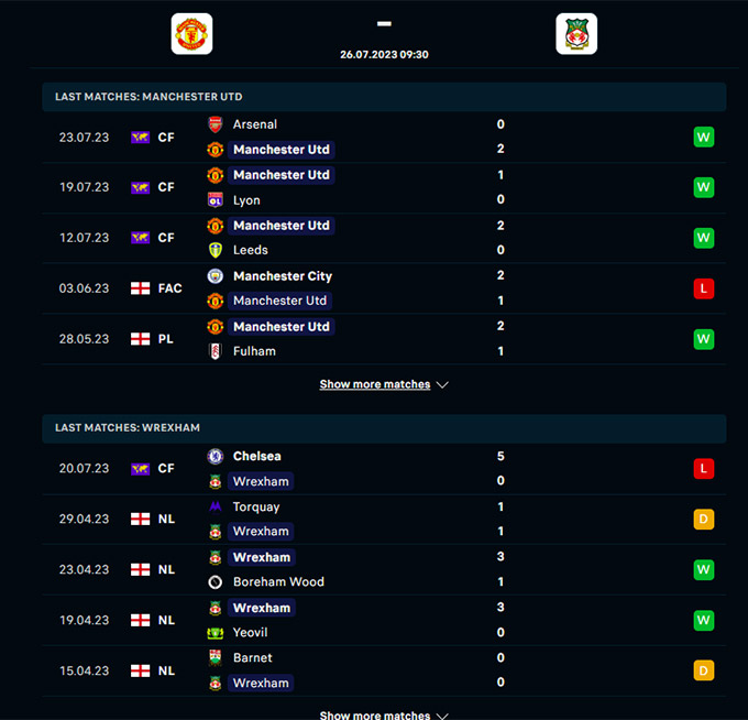 MU vs Wrexham